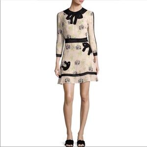 Coach Embroidered Prairie Dog Rose Dress Black Sequin Bow Dress Size 0